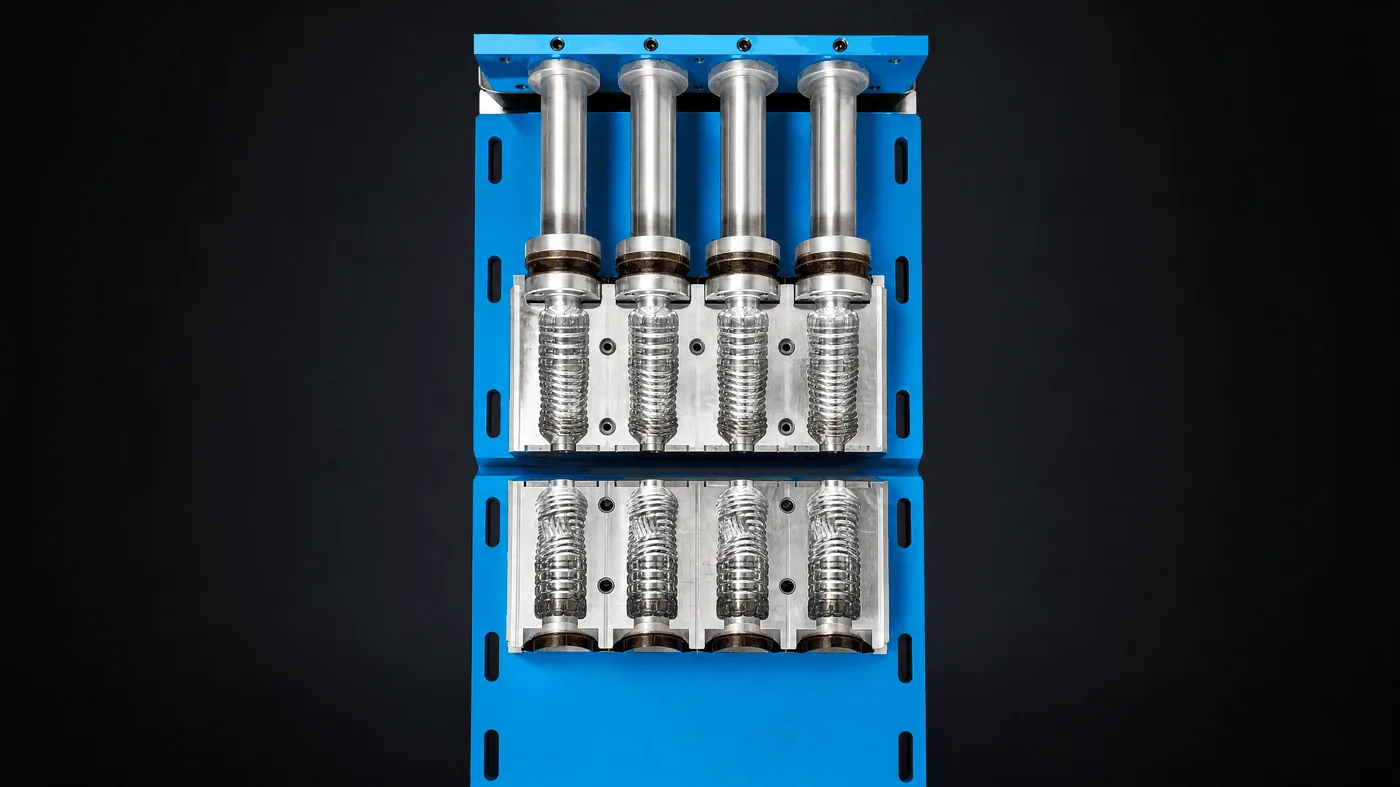 4-Cavity fully automatic blow mould